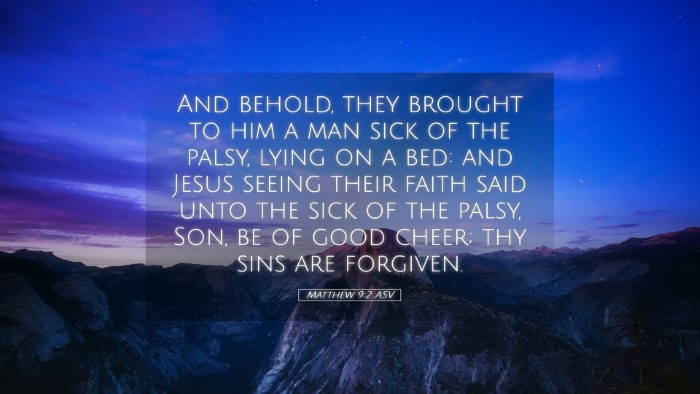 Picture 05 - Matthew 9:2 ASV Desktop Wallpaper - And behold, they brought to him a man sick of the - Desktop Bible Verse Wallpaper