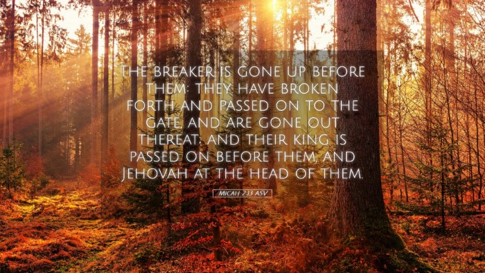 Picture 05 - Micah 2:13 ASV Desktop Wallpaper - The breaker is gone up before them: they have - Desktop Bible Verse Wallpaper
