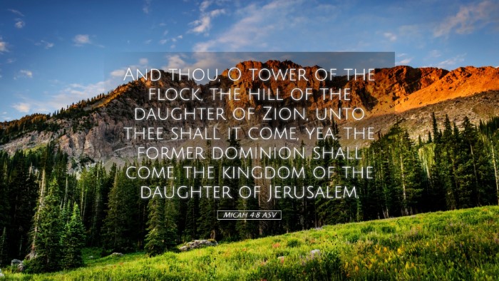 Picture 05 - Micah 4:8 ASV Desktop Wallpaper - And thou, O tower of the flock, the hill of the - Desktop Bible Verse Wallpaper