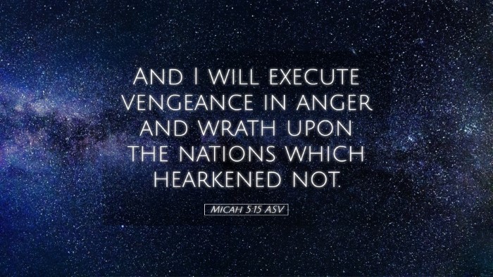 Picture 05 - Micah 5:15 ASV Desktop Wallpaper - And I will execute vengeance in anger and wrath - Desktop Bible Verse Wallpaper