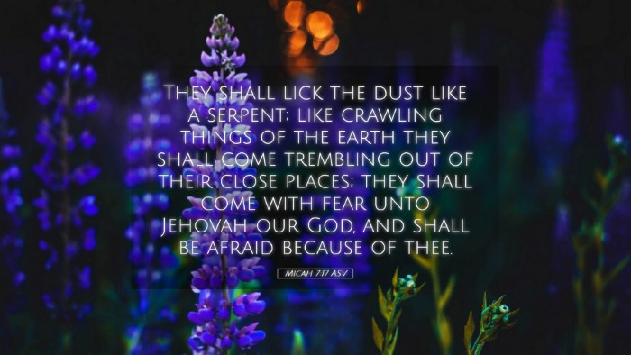 Picture 05 - Micah 7:17 ASV Desktop Wallpaper - They shall lick the dust like a serpent; like - Desktop Bible Verse Wallpaper