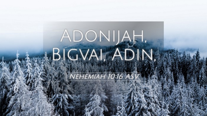 Picture 05 - Nehemiah 10:16 ASV Desktop Wallpaper - Adonijah, Bigvai, - Desktop Bible Verse Wallpaper