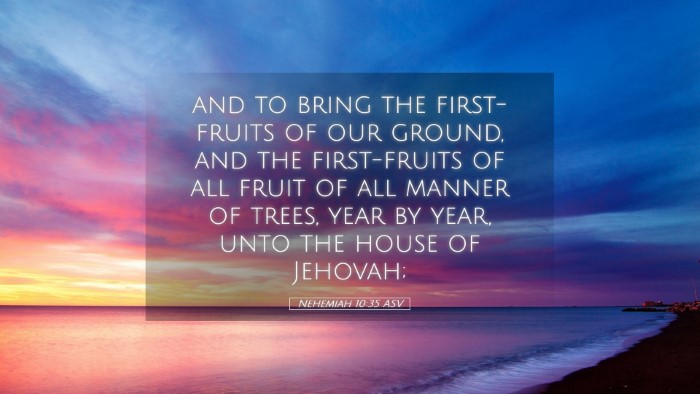 Picture 05 - Nehemiah 10:35 ASV Desktop Wallpaper - and to bring the first-fruits of our ground, and - Desktop Bible Verse Wallpaper