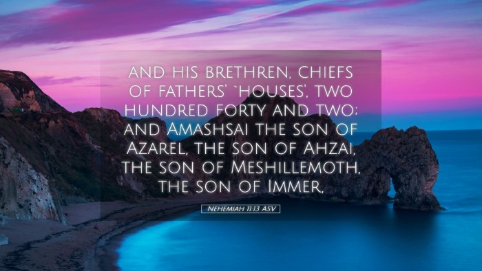 Picture 05 - Nehemiah 11:13 ASV Desktop Wallpaper - and his brethren, chiefs of fathers' `houses', - Desktop Bible Verse Wallpaper