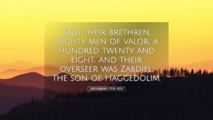 Picture 05 - Nehemiah 11:14 ASV Desktop Wallpaper - and their brethren, mighty men of valor, a - Desktop Bible Verse Wallpaper