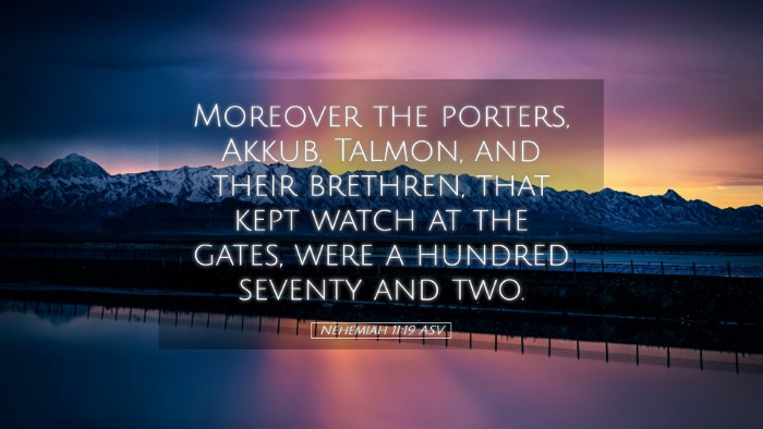 Picture 05 - Nehemiah 11:19 ASV Desktop Wallpaper - Moreover the porters, Akkub, Talmon, and their - Desktop Bible Verse Wallpaper