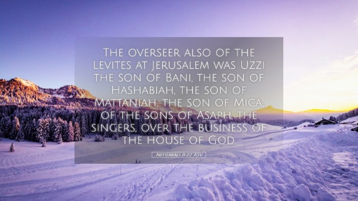 Picture 05 - Nehemiah 11:22 ASV Desktop Wallpaper - The overseer also of the Levites at Jerusalem was - Desktop Bible Verse Wallpaper