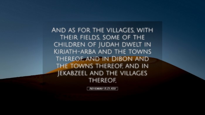 Picture 05 - Nehemiah 11:25 ASV Desktop Wallpaper - And as for the villages, with their fields, some - Desktop Bible Verse Wallpaper