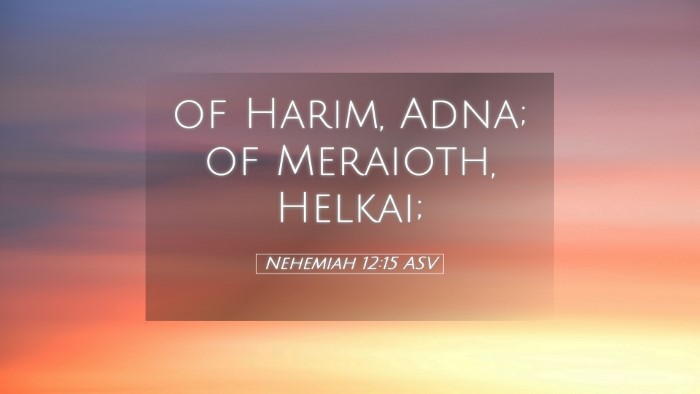 Picture 05 - Nehemiah 12:15 ASV Desktop Wallpaper - of Harim, Adna; of Meraioth, - Desktop Bible Verse Wallpaper