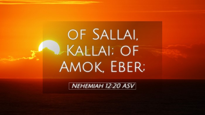 Picture 05 - Nehemiah 12:20 ASV Desktop Wallpaper - of Sallai, Kallai; of Amok, - Desktop Bible Verse Wallpaper