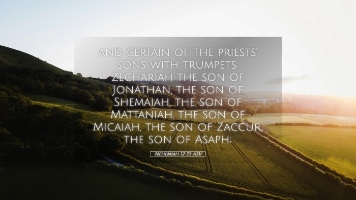 Picture 05 - Nehemiah 12:35 ASV Desktop Wallpaper - and certain of the priests' sons with trumpets: - Desktop Bible Verse Wallpaper
