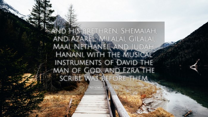 Picture 05 - Nehemiah 12:36 ASV Desktop Wallpaper - and his brethren, Shemaiah, and Azarel, Milalai, - Desktop Bible Verse Wallpaper