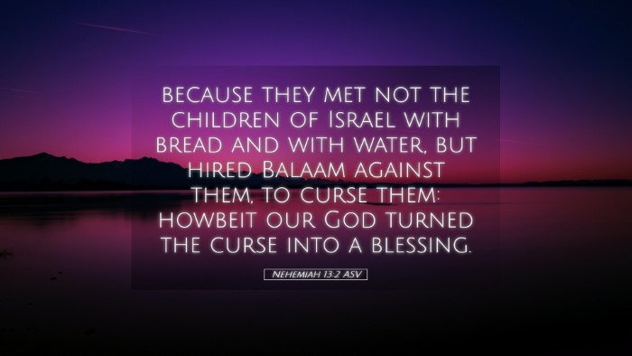 Picture 05 - Nehemiah 13:2 ASV Desktop Wallpaper - because they met not the children of Israel with - Desktop Bible Verse Wallpaper