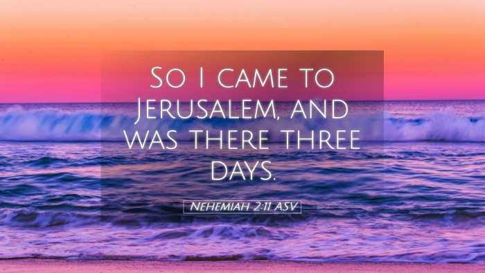 Picture 05 - Nehemiah 2:11 ASV Desktop Wallpaper - So I came to Jerusalem, and was there three - Desktop Bible Verse Wallpaper