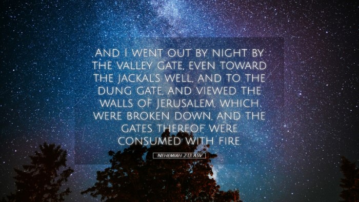 Picture 05 - Nehemiah 2:13 ASV Desktop Wallpaper - And I went out by night by the valley gate, even - Desktop Bible Verse Wallpaper