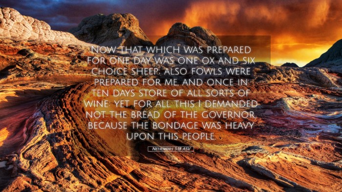 Picture 05 - Nehemiah 5:18 ASV Desktop Wallpaper - Now that which was prepared for one day was one - Desktop Bible Verse Wallpaper