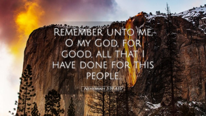 Picture 05 - Nehemiah 5:19 ASV Desktop Wallpaper - Remember unto me, O my God, for good, all that I - Desktop Bible Verse Wallpaper