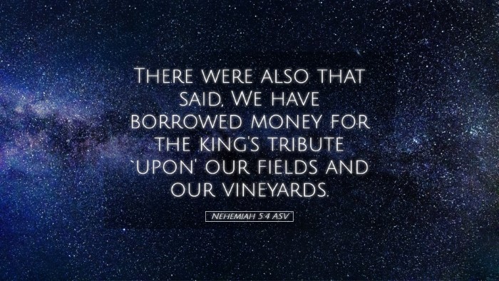 Picture 05 - Nehemiah 5:4 ASV Desktop Wallpaper - There were also that said, We have borrowed money - Desktop Bible Verse Wallpaper