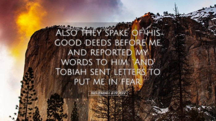 Picture 05 - Nehemiah 6:19 ASV Desktop Wallpaper - Also they spake of his good deeds before me, and - Desktop Bible Verse Wallpaper