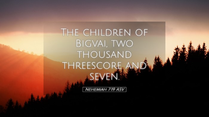 Picture 05 - Nehemiah 7:19 ASV Desktop Wallpaper - The children of Bigvai, two thousand threescore - Desktop Bible Verse Wallpaper