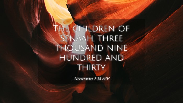 Picture 05 - Nehemiah 7:38 ASV Desktop Wallpaper - The children of Senaah, three thousand nine - Desktop Bible Verse Wallpaper