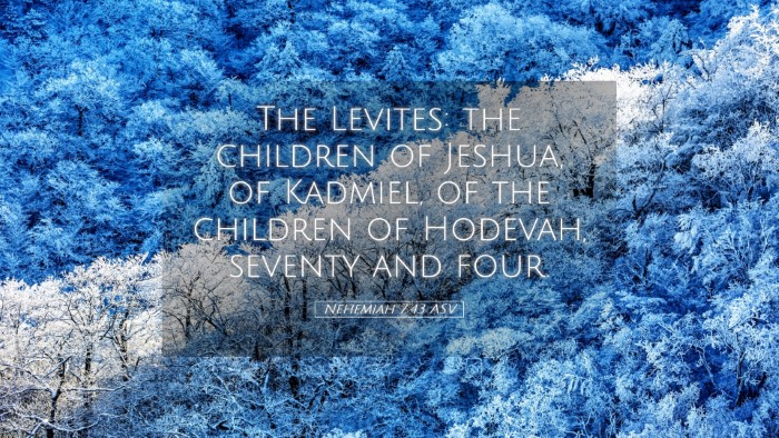 Picture 05 - Nehemiah 7:43 ASV Desktop Wallpaper - The Levites: the children of Jeshua, of Kadmiel, - Desktop Bible Verse Wallpaper