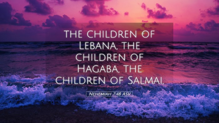 Picture 05 - Nehemiah 7:48 ASV Desktop Wallpaper - the children of Lebana, the children of Hagaba, - Desktop Bible Verse Wallpaper