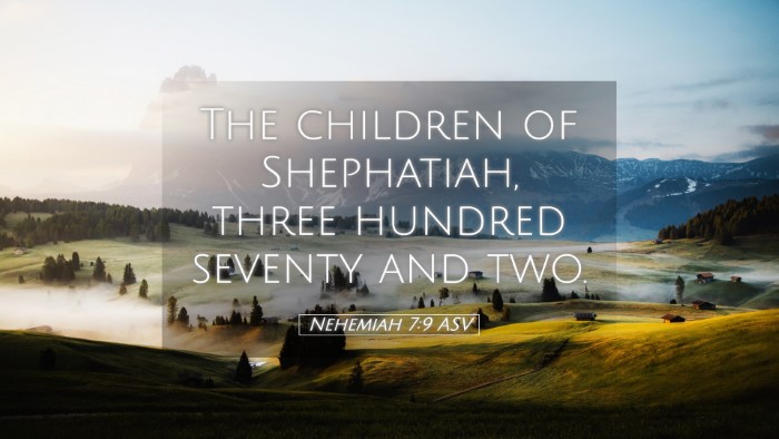 Picture 05 - Nehemiah 7:9 ASV Desktop Wallpaper - The children of Shephatiah, three hundred seventy - Desktop Bible Verse Wallpaper