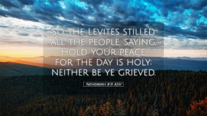 Picture 05 - Nehemiah 8:11 ASV Desktop Wallpaper - So the Levites stilled all the people, saying, - Desktop Bible Verse Wallpaper