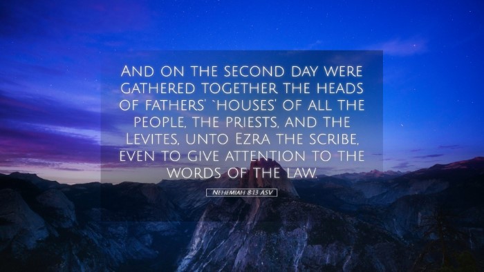 Picture 05 - Nehemiah 8:13 ASV Desktop Wallpaper - And on the second day were gathered together the - Desktop Bible Verse Wallpaper
