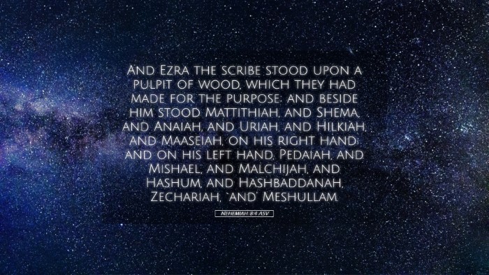 Picture 05 - Nehemiah 8:4 ASV Desktop Wallpaper - And Ezra the scribe stood upon a pulpit of wood, - Desktop Bible Verse Wallpaper