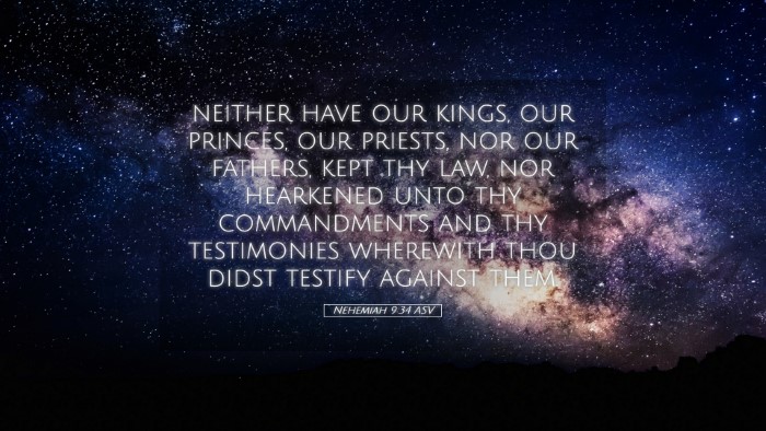Picture 05 - Nehemiah 9:34 ASV Desktop Wallpaper - neither have our kings, our princes, our priests, - Desktop Bible Verse Wallpaper