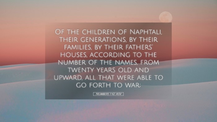Picture 05 - Numbers 1:42 ASV Desktop Wallpaper - Of the children of Naphtali, their generations, - Desktop Bible Verse Wallpaper