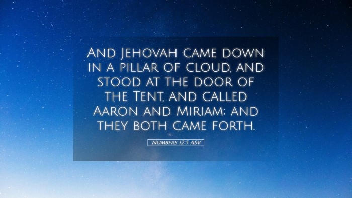 Picture 05 - Numbers 12:5 ASV Desktop Wallpaper - And Jehovah came down in a pillar of cloud, and - Desktop Bible Verse Wallpaper