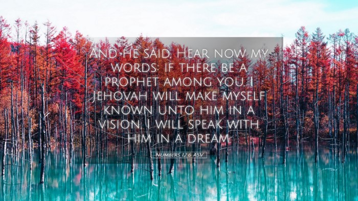 Picture 05 - Numbers 12:6 ASV Desktop Wallpaper - And he said, Hear now my words: if there be a - Desktop Bible Verse Wallpaper