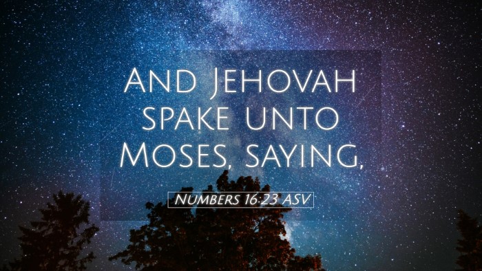Picture 05 - Numbers 16:23 ASV Desktop Wallpaper - And Jehovah spake unto Moses, - Desktop Bible Verse Wallpaper