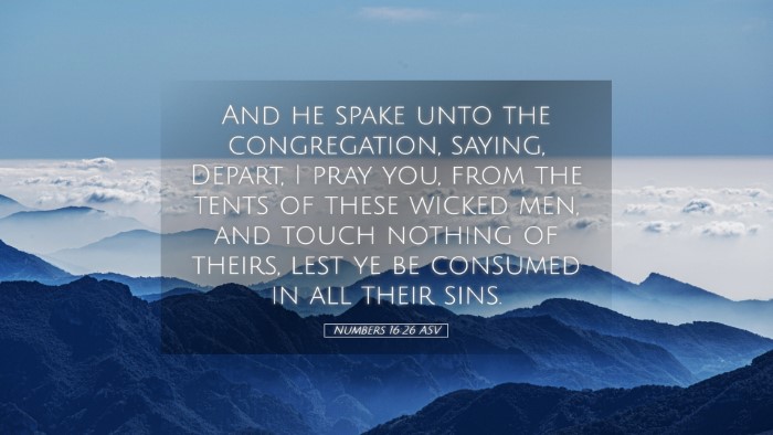Picture 05 - Numbers 16:26 ASV Desktop Wallpaper - And he spake unto the congregation, saying, - Desktop Bible Verse Wallpaper