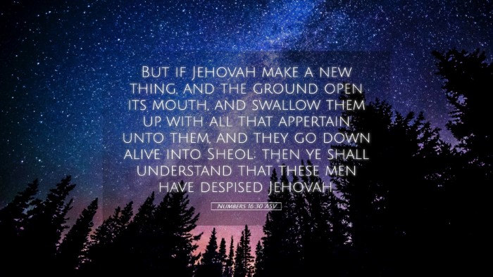 Picture 05 - Numbers 16:30 ASV Desktop Wallpaper - But if Jehovah make a new thing, and the ground - Desktop Bible Verse Wallpaper