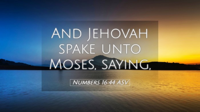 Picture 05 - Numbers 16:44 ASV Desktop Wallpaper - And Jehovah spake unto Moses, - Desktop Bible Verse Wallpaper