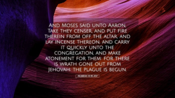 Picture 05 - Numbers 16:46 ASV Desktop Wallpaper - And Moses said unto Aaron, Take they censer, and - Desktop Bible Verse Wallpaper