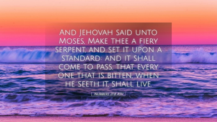 Picture 05 - Numbers 21:8 ASV Desktop Wallpaper - And Jehovah said unto Moses, Make thee a fiery - Desktop Bible Verse Wallpaper