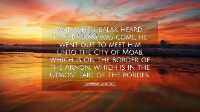 Picture 05 - Numbers 22:36 ASV Desktop Wallpaper - And when Balak heard that Balaam was come, he - Desktop Bible Verse Wallpaper