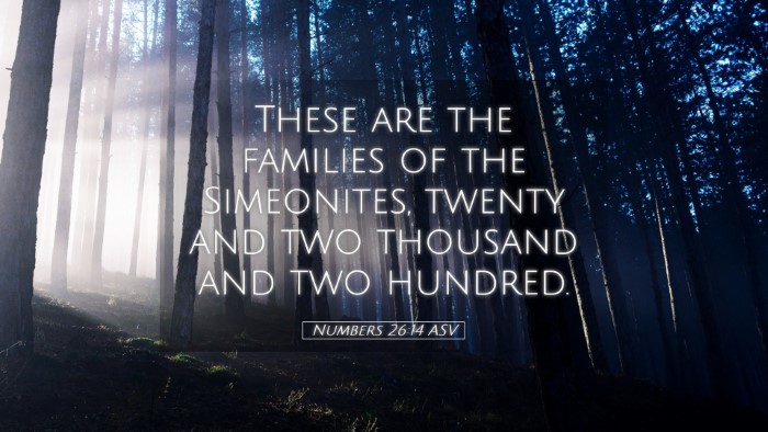 Picture 05 - Numbers 26:14 ASV Desktop Wallpaper - These are the families of the Simeonites, twenty - Desktop Bible Verse Wallpaper