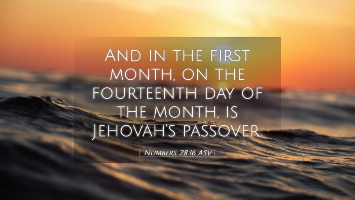 Picture 05 - Numbers 28:16 ASV Desktop Wallpaper - And in the first month, on the fourteenth day of - Desktop Bible Verse Wallpaper