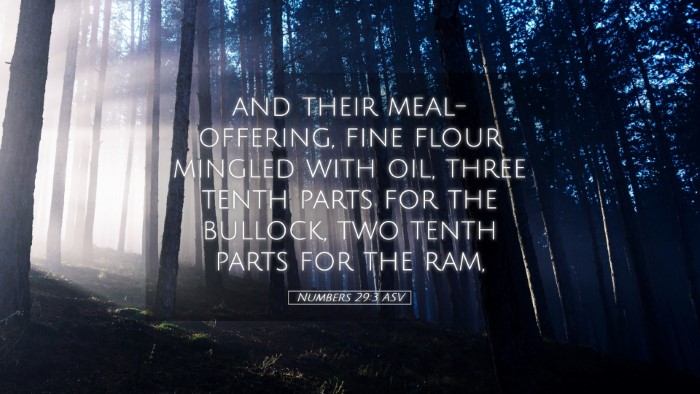 Picture 05 - Numbers 29:3 ASV Desktop Wallpaper - and their meal-offering, fine flour mingled with - Desktop Bible Verse Wallpaper