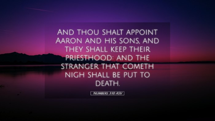 Picture 05 - Numbers 3:10 ASV Desktop Wallpaper - And thou shalt appoint Aaron and his sons, and - Desktop Bible Verse Wallpaper