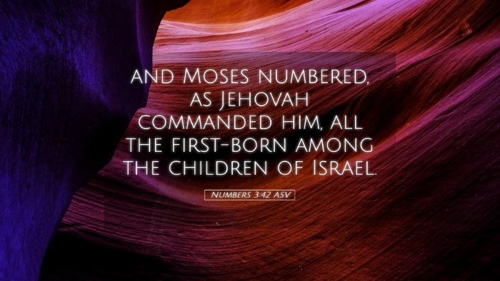 Picture 05 - Numbers 3:42 ASV Desktop Wallpaper - and Moses numbered, as Jehovah commanded him, all - Desktop Bible Verse Wallpaper