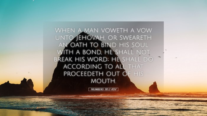 Picture 05 - Numbers 30:2 ASV Desktop Wallpaper - When a man voweth a vow unto Jehovah, or sweareth - Desktop Bible Verse Wallpaper