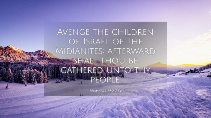 Picture 05 - Numbers 31:2 ASV Desktop Wallpaper - Avenge the children of Israel of the Midianites: - Desktop Bible Verse Wallpaper