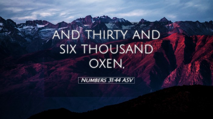 Picture 05 - Numbers 31:44 ASV Desktop Wallpaper - and thirty and six thousand - Desktop Bible Verse Wallpaper